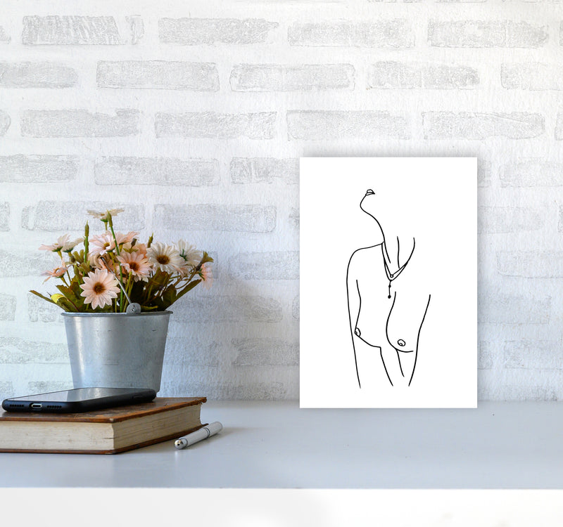 Female Necklace Lineart By Planeta444 A4 Black Frame