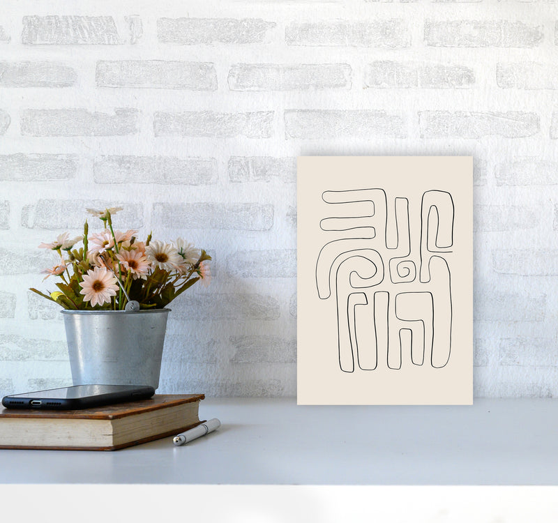 Abstract Line Doodles2 By Planeta444 A4 Black Frame