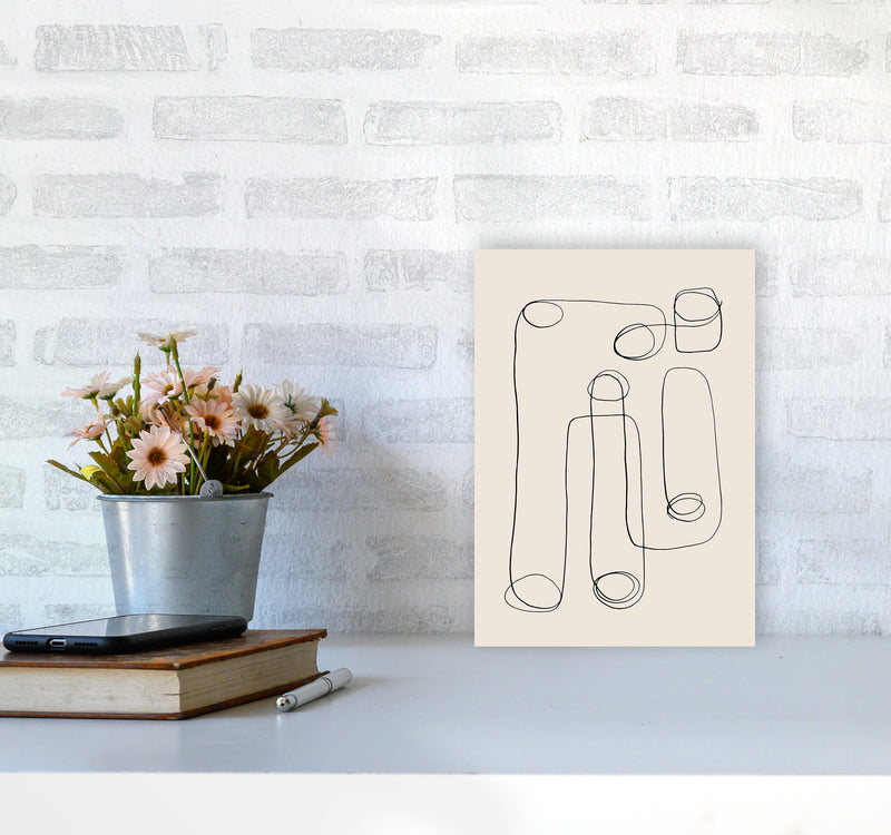 Abstract Line Doodles By Planeta444 A4 Black Frame