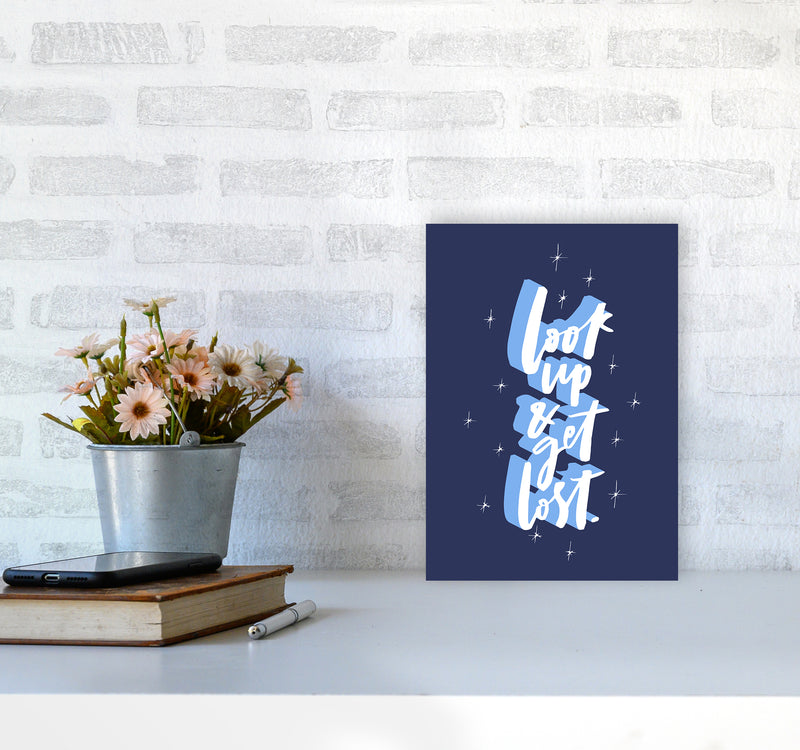 Look Up And Get Lost By Planeta444 A4 Black Frame