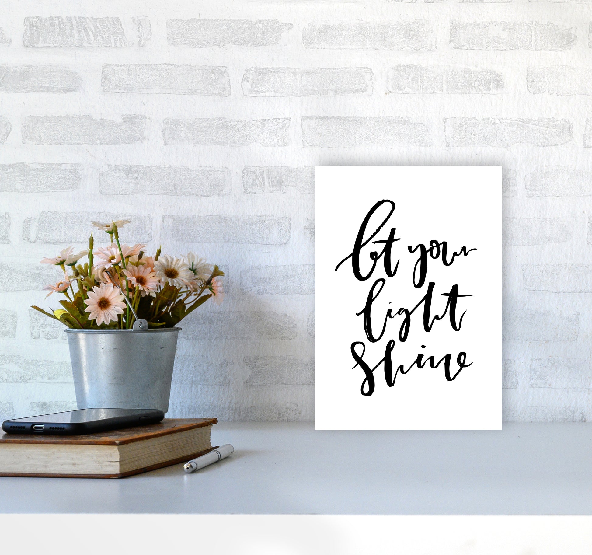 Let Your Light Shine By Planeta444 A4 Black Frame