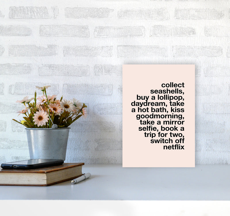 Collect Seashells By Planeta444 A4 Black Frame