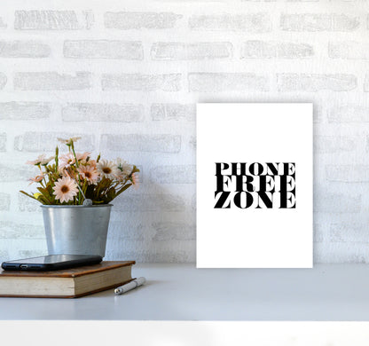 Phone Free Zone By Planeta444 A4 Black Frame