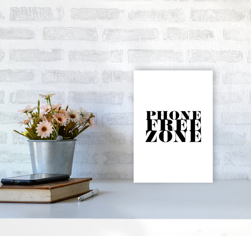 Phone Free Zone By Planeta444 A4 Black Frame