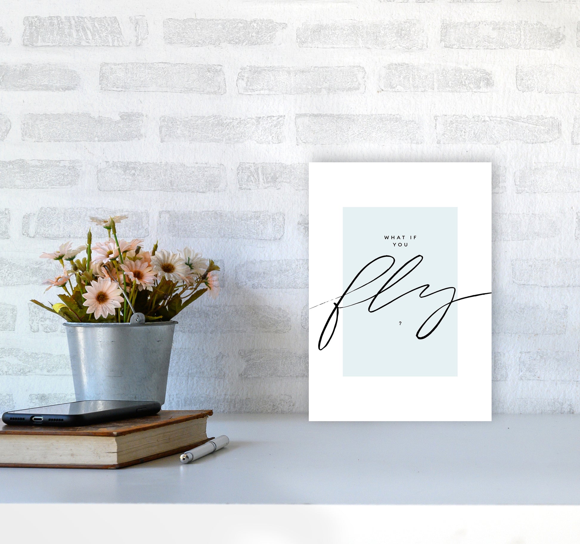 What If You Fly By Planeta444 A4 Black Frame