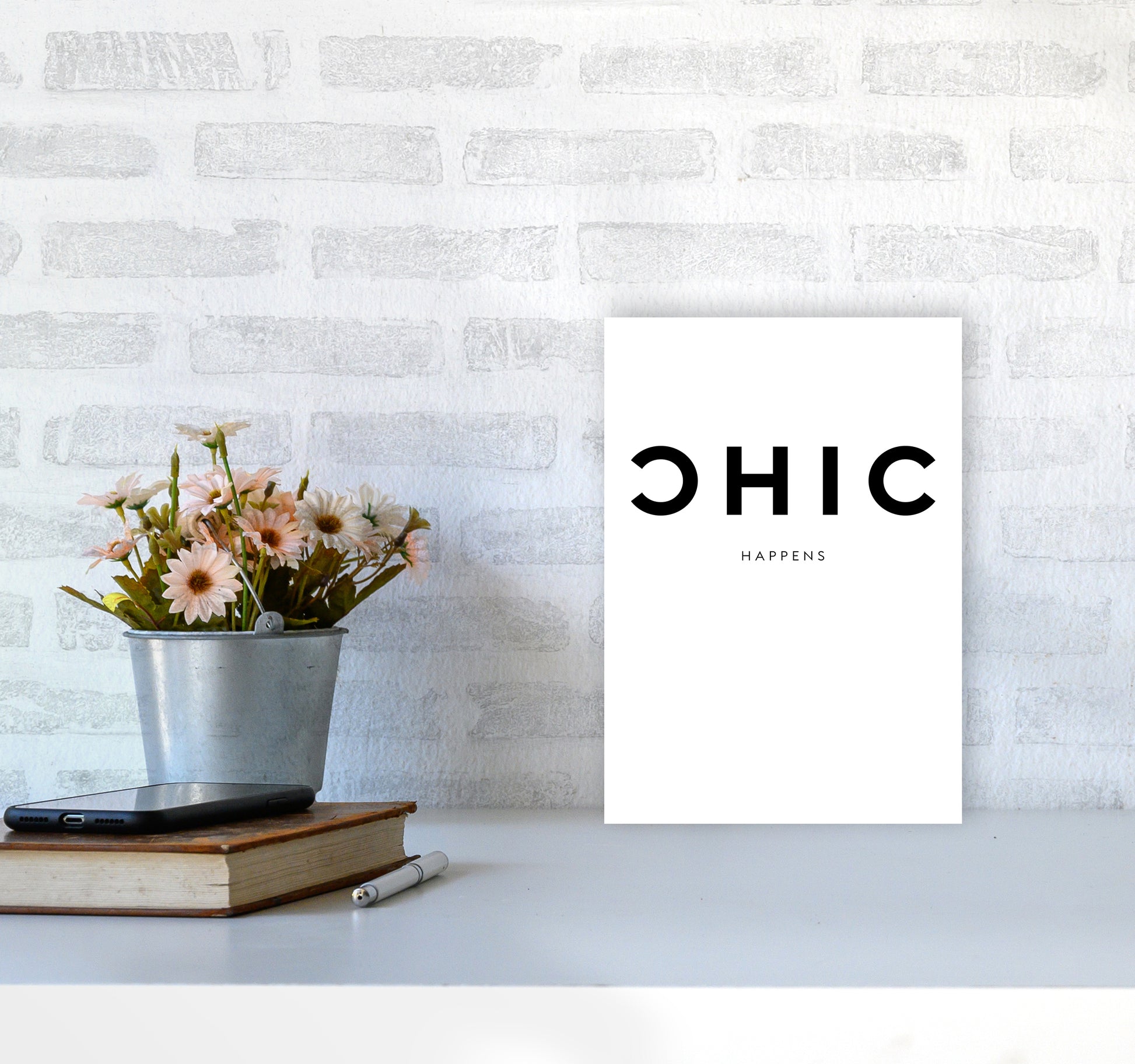 Chic Happens2 By Planeta444 A4 Black Frame