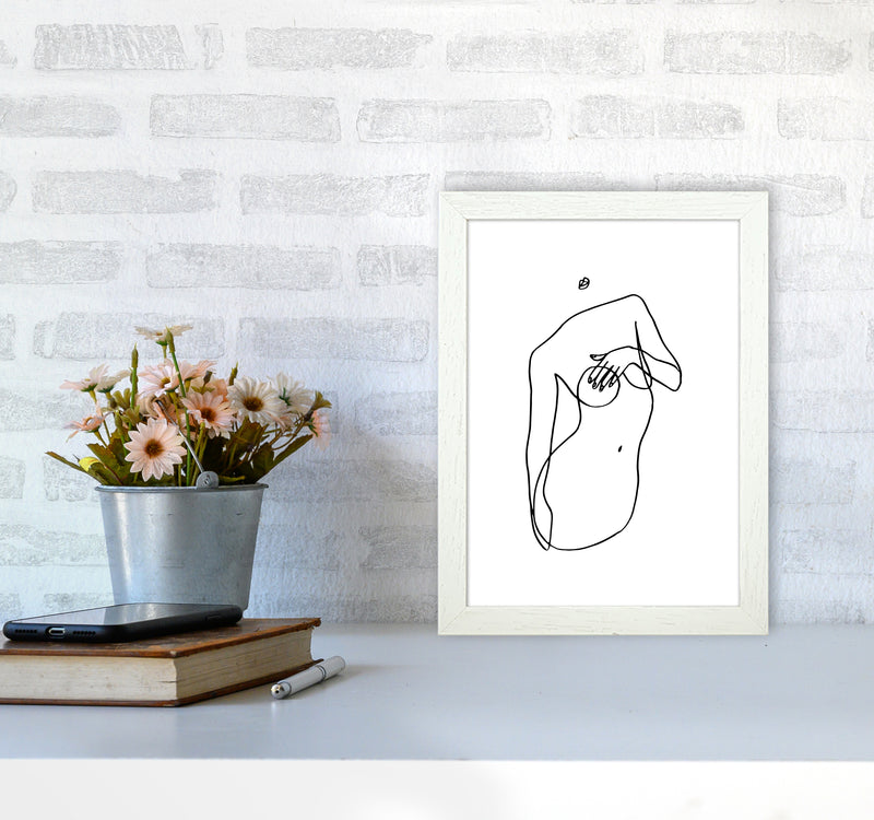 Covering Breasts With One Hand By Planeta444 A4 Oak Frame