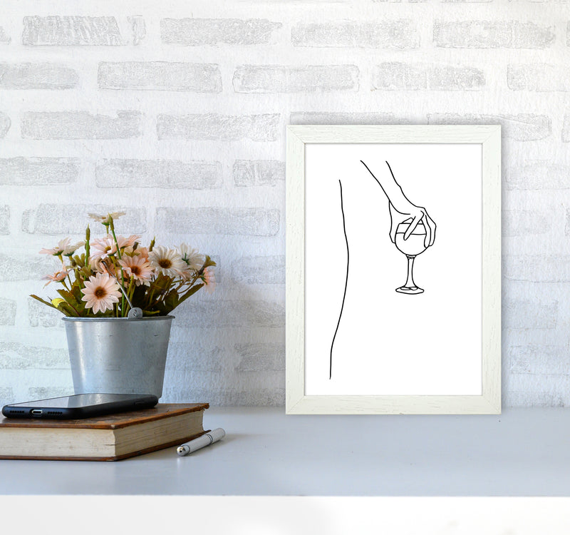 Hand Holding Wine Glass By Planeta444 A4 Oak Frame
