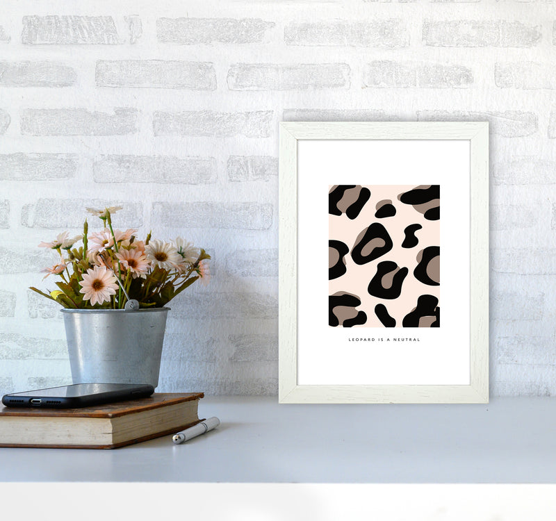 Big Leopard Powder Rose By Planeta444 A4 Oak Frame