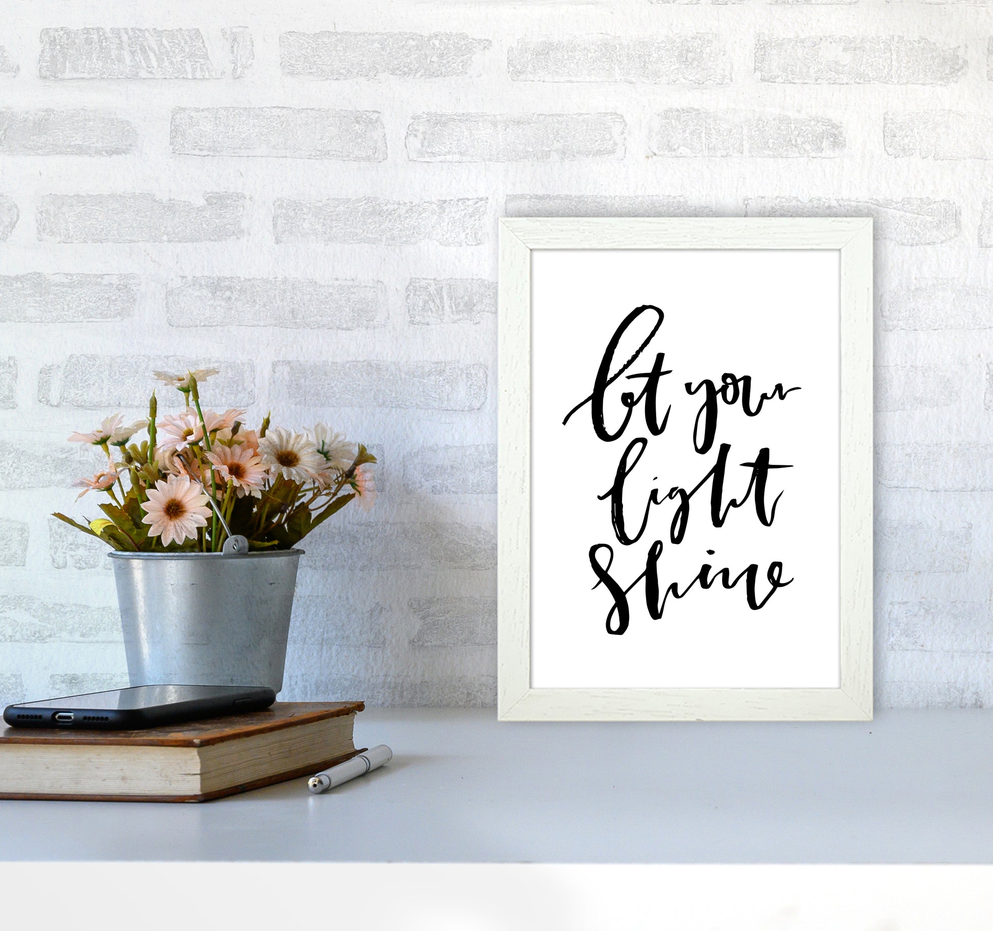 Let Your Light Shine By Planeta444 A4 Oak Frame