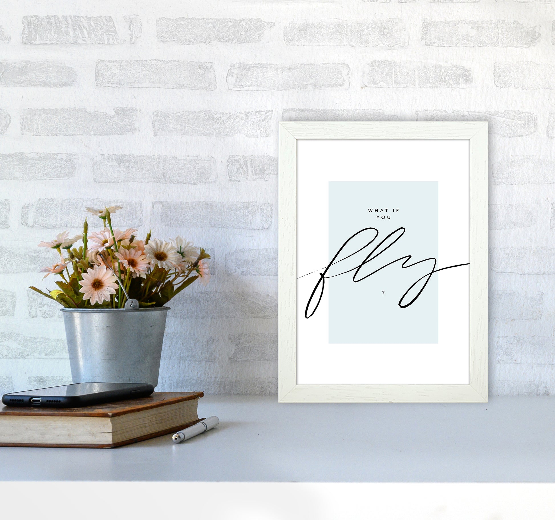 What If You Fly By Planeta444 A4 Oak Frame