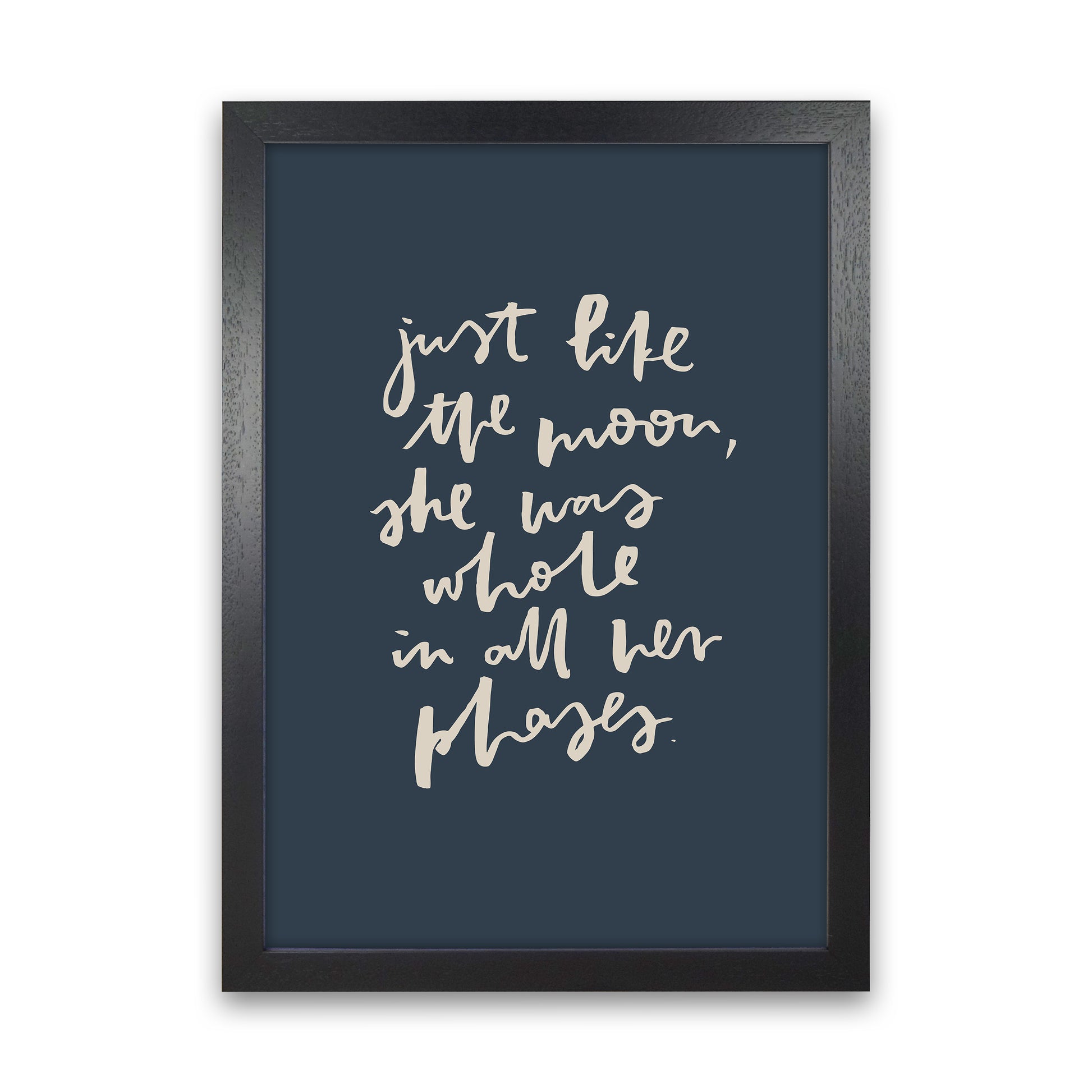 Just Like The Moon Lettering Navy By Planeta444 Black Grain