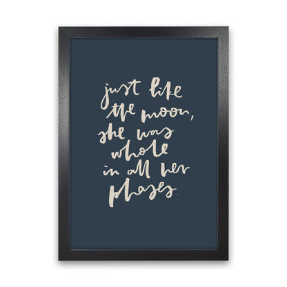Just Like The Moon Lettering Navy By Planeta444 Black Grain