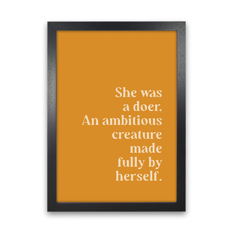 She Was A Doer Type Beige On Mustard By Planeta444 Black Grain