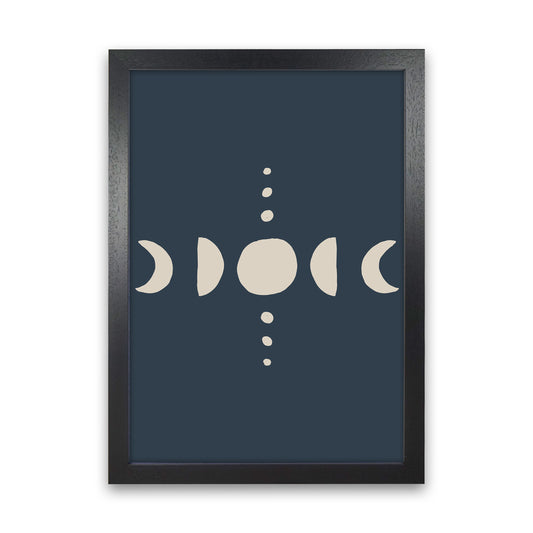 Moon Phases Beige Navy By Planeta444 Black Grain