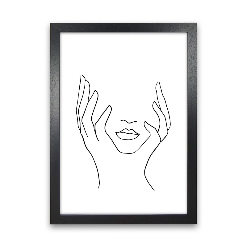 Line Art Holding Face By Planeta444 Black Grain