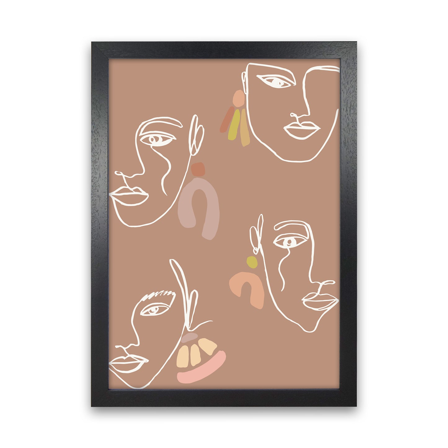 Boho Faces Mix Colors By Planeta444 Black Grain