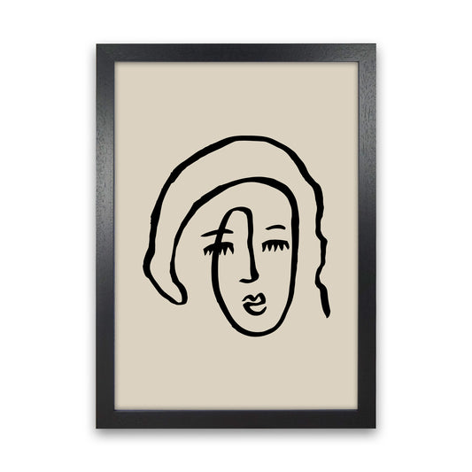 Line Face Girl By Planeta444 Black Grain