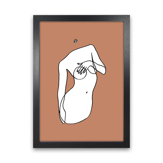 Covering Breasts With One Hand Terracotta By Planeta444 Black Grain