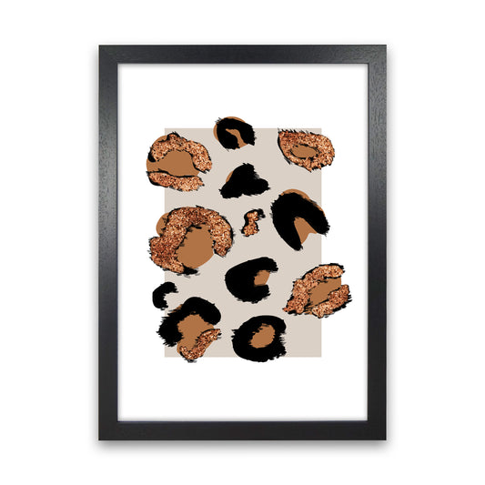 Big Leopard Neutral Rectangle Bronze Glitter By Planeta444 Black Grain
