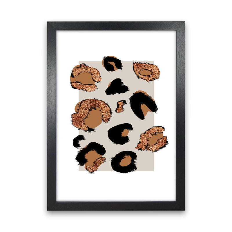 Big Leopard Neutral Rectangle Bronze Glitter By Planeta444 Black Grain