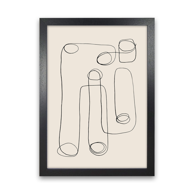 Abstract Line Doodles By Planeta444 Black Grain