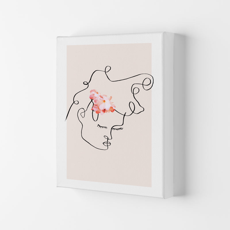 Semiprofile Messy Hair Blush Flower By Planeta444 Canvas