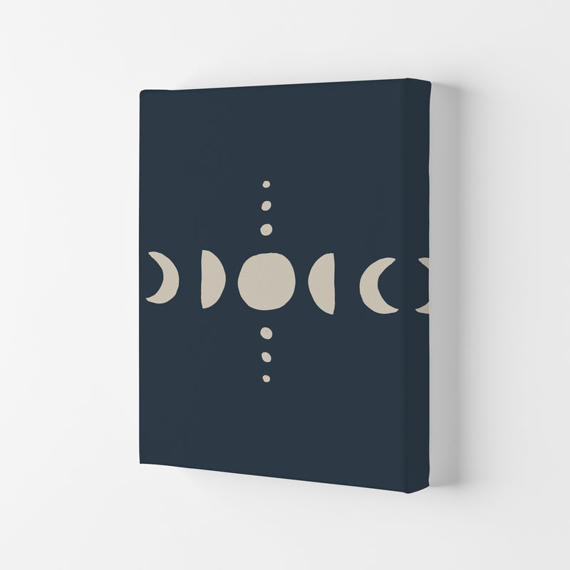 Moon Phases Beige Navy By Planeta444 Canvas