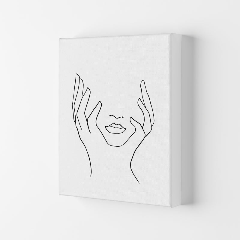 Line Art Holding Face By Planeta444 Canvas