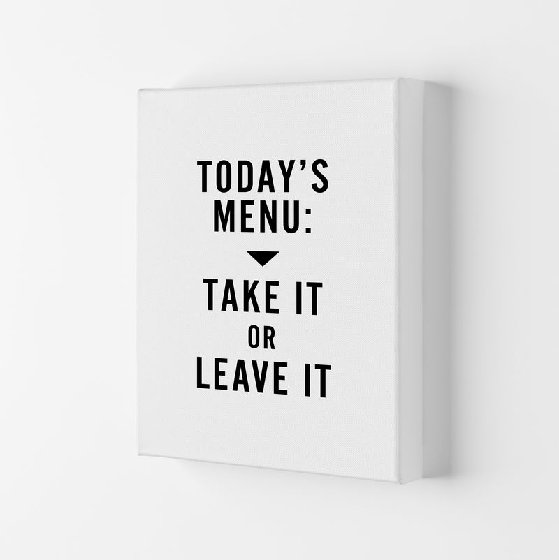 Todays Menu Minimal Quote Art Print By Planeta444 Canvas