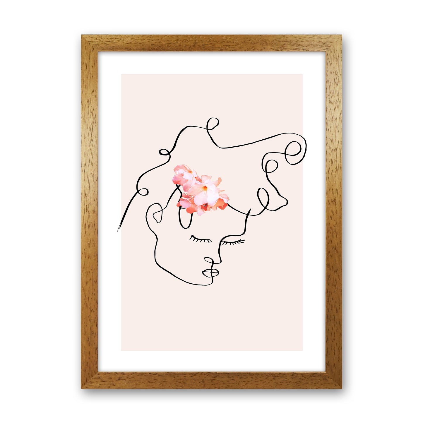 Semiprofile Messy Hair Blush Flower By Planeta444 Oak Grain