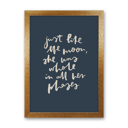 Just Like The Moon Lettering Navy By Planeta444 Oak Grain