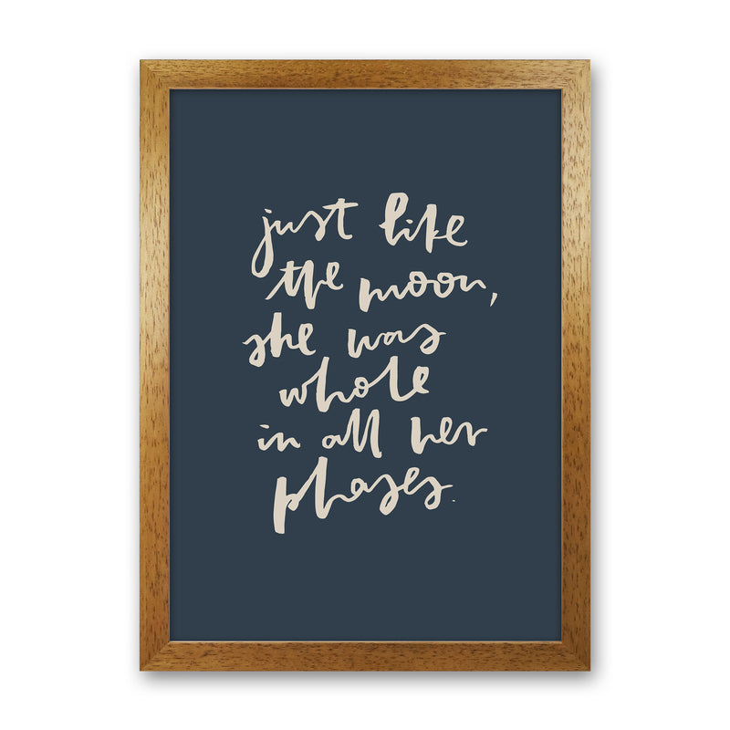 Just Like The Moon Lettering Navy By Planeta444 Oak Grain
