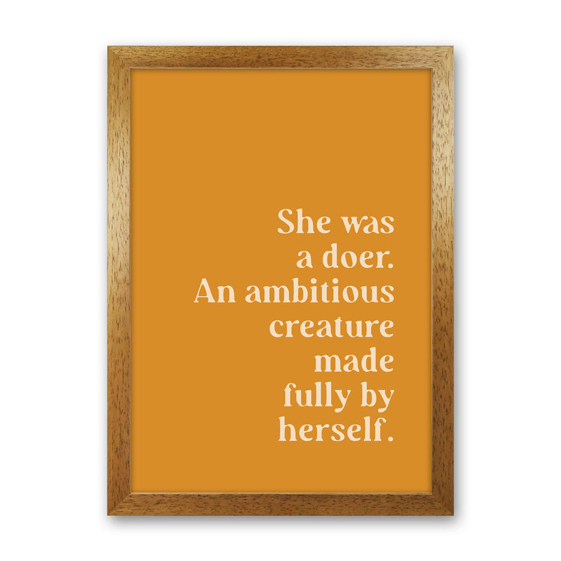 She Was A Doer Type Beige On Mustard By Planeta444 Oak Grain