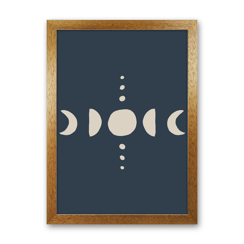 Moon Phases Beige Navy By Planeta444 Oak Grain