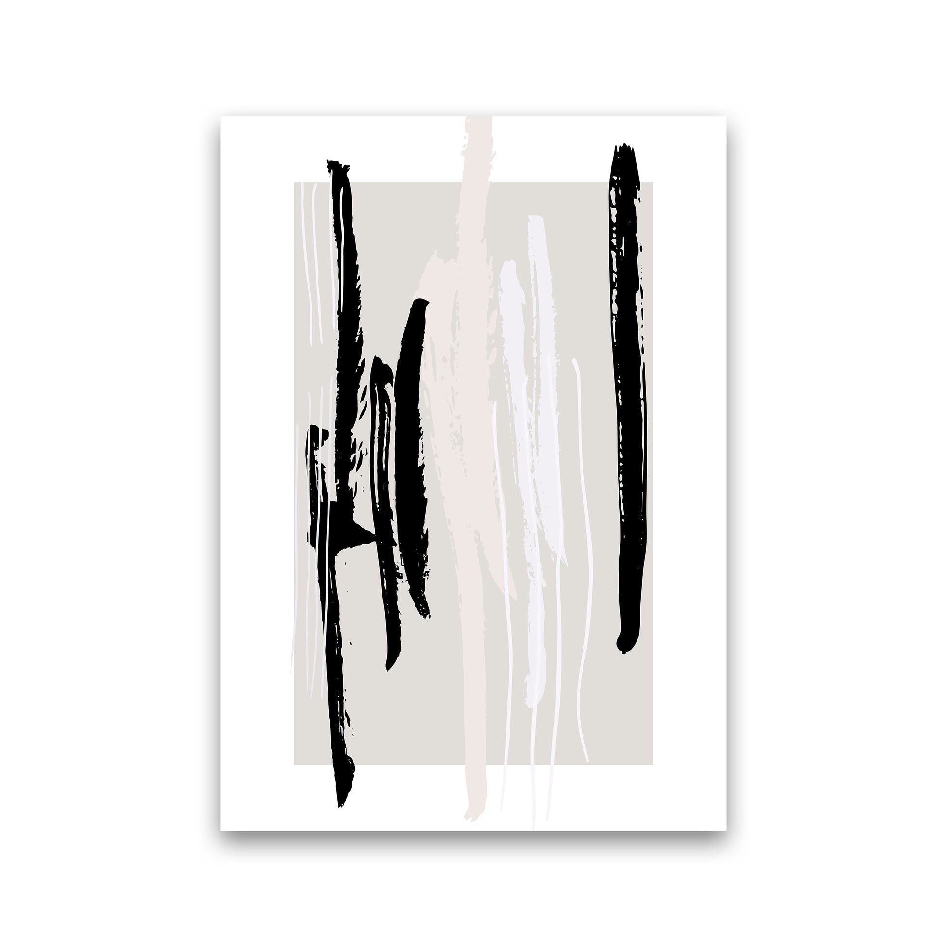 Abstracts Pennellate Linee Grey White Black3 By Planeta444 Print Only