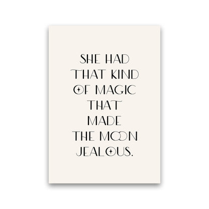She Had That Kind Of Magic Black On Beige By Planeta444 Print Only