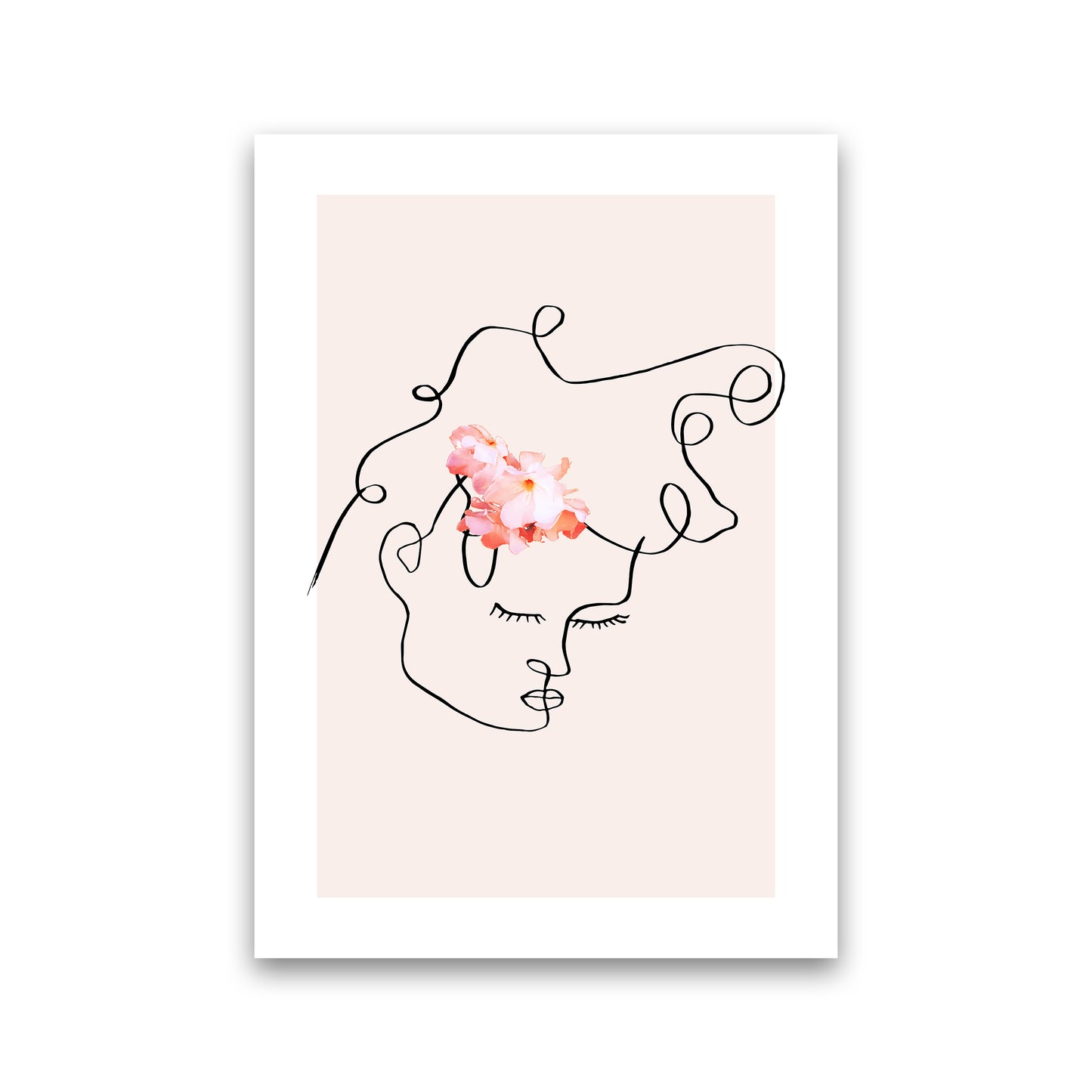 Semiprofile Messy Hair Blush Flower By Planeta444 Print Only