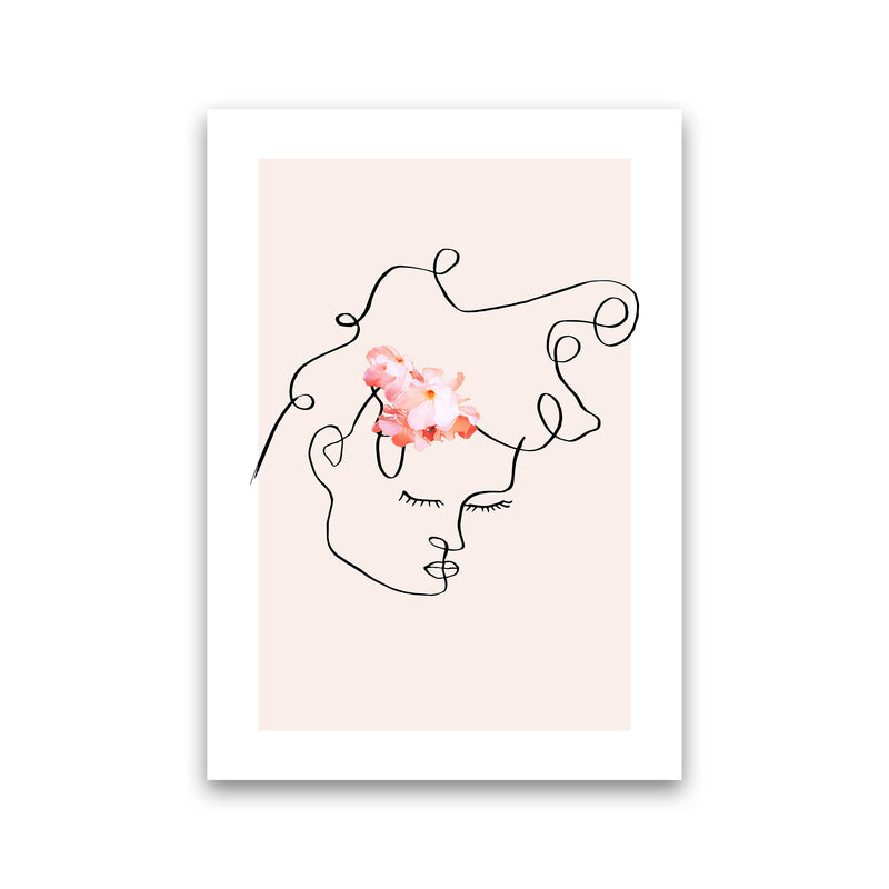 Semiprofile Messy Hair Blush Flower By Planeta444 Print Only