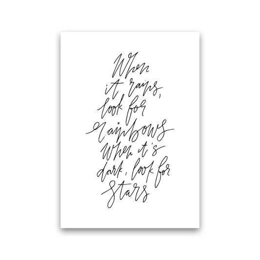 BW When It Rains Look For Rainbows By Planeta444 Print Only