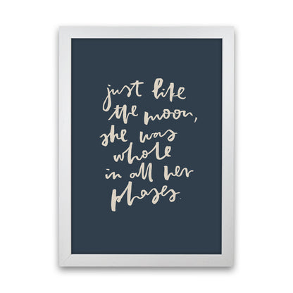 Just Like The Moon Lettering Navy By Planeta444 White Grain