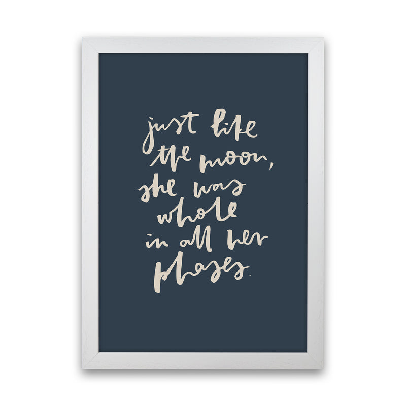 Just Like The Moon Lettering Navy By Planeta444 White Grain