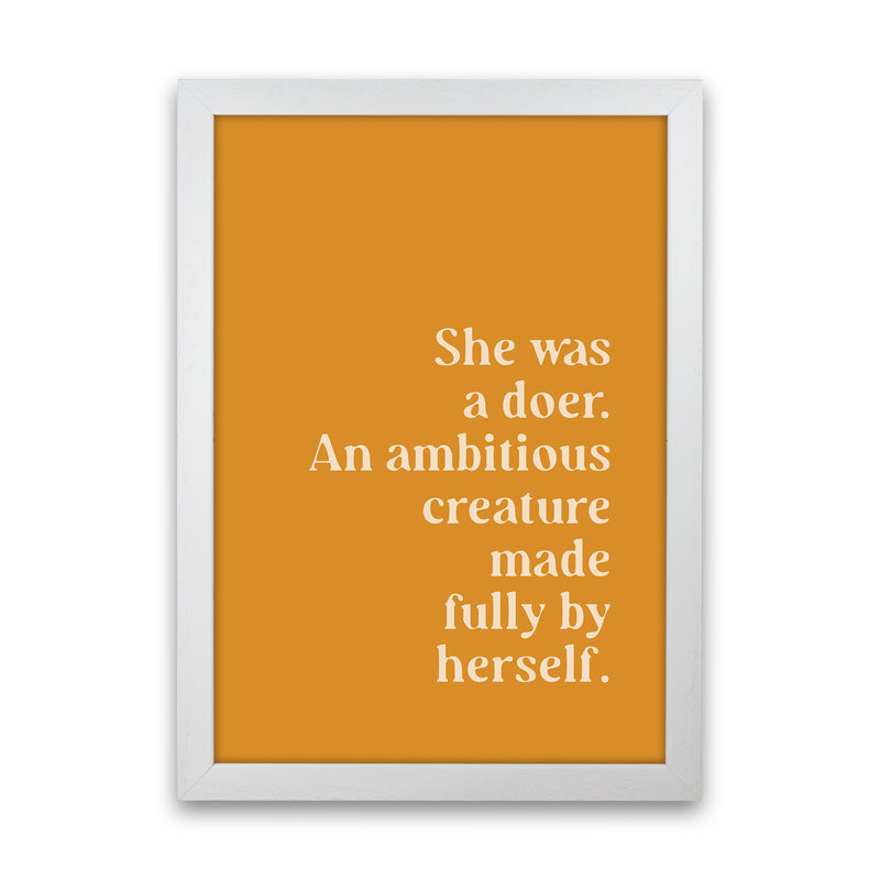 She Was A Doer Type Beige On Mustard By Planeta444 White Grain