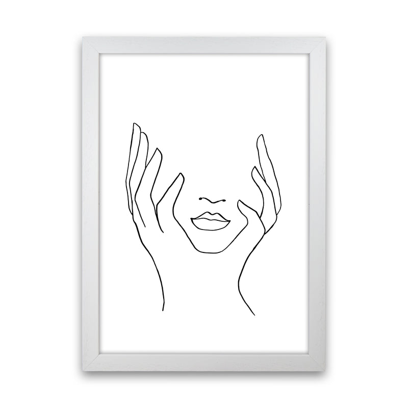 Line Art Holding Face By Planeta444 White Grain