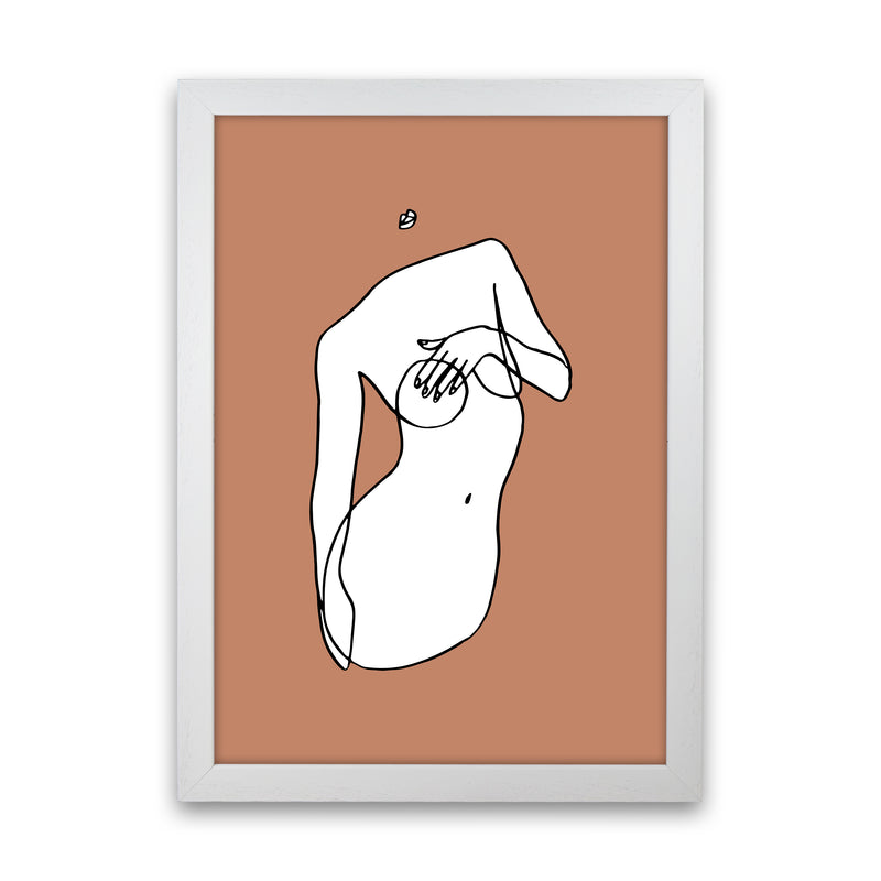 Covering Breasts With One Hand Terracotta By Planeta444 White Grain