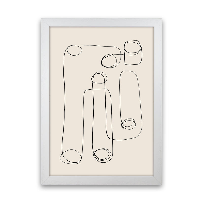 Abstract Line Doodles By Planeta444 White Grain