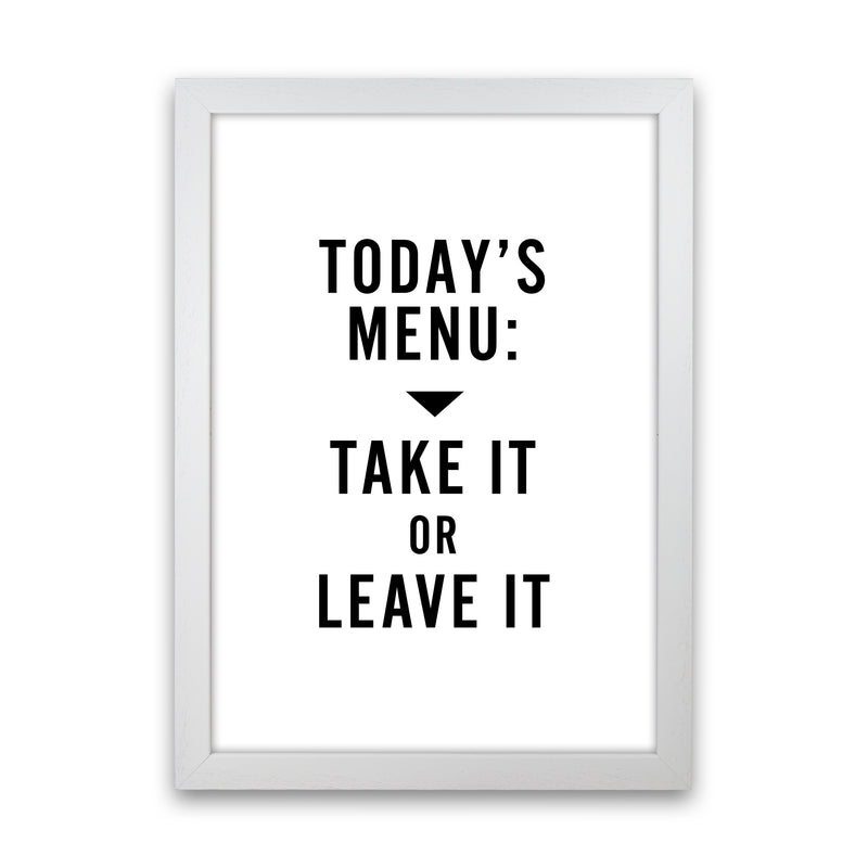 Todays Menu Minimal Quote Art Print By Planeta444 White Grain