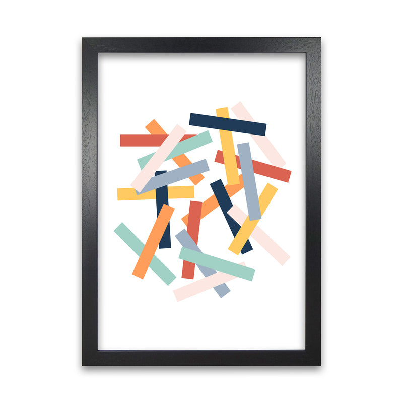 Colorful Scandinavian Lines Original  A1 Black Grain Frame