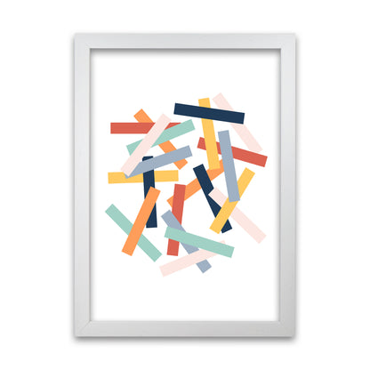 Colorful Scandinavian Lines Original  A1 White Grain Frame