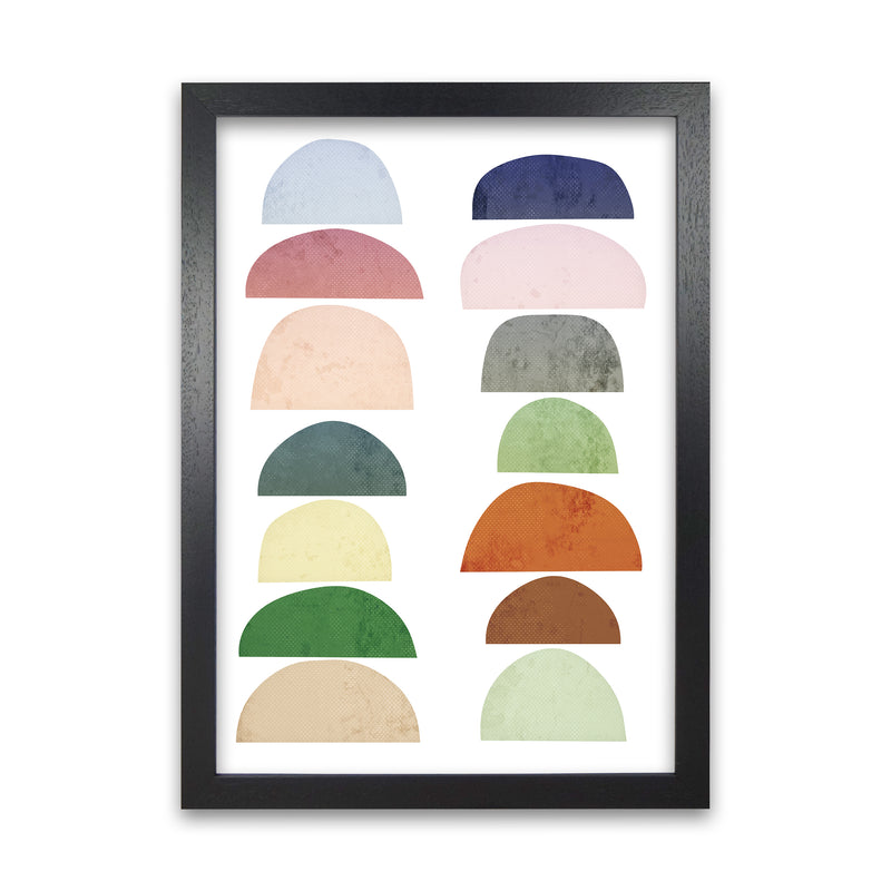 Half Moon Pastel Abstract Original A1 Black Grain Frame